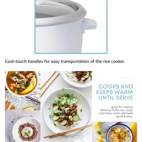 Elite Gourmet ERC003 Electric Rice Cooker with Automatic Keep Warm Makes Soups, - Picture 10 of 15